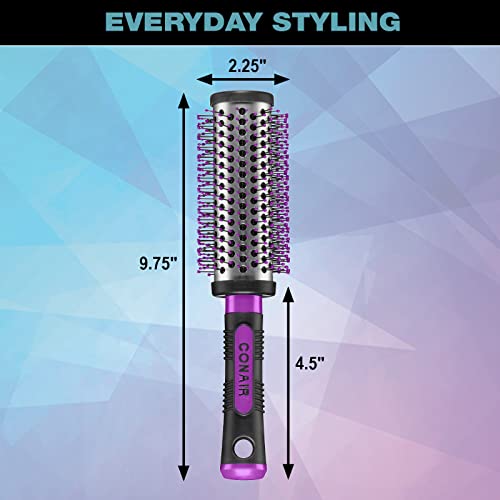 Conair Salon Results Professional Large Hot Curling Round Hair Brush With Nylon Bristles And Rubber-Grip Handle For Blow-Dry Styling (Colors And Packaging Vary), 1 Count #TOP4