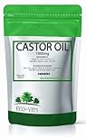 Castor Oil (1000mg) 60 Capsules, Natural Hair, Skin & Eyelash Support – Cold-Pressed, Pure, Nail Health