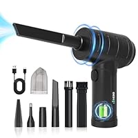 Soprador de ar e aspirador de pó portáteis 2 em 1 Espanador de ar comprimido 6000mAh Espanador sem fio para limpeza de teclado de computador 55000rpm