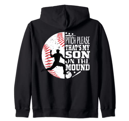 Pitch Please Funny Béisbol Jarra Mamá Hijo Parents Graphic Sudadera con Capucha