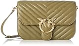 PINKO Damen Love Bell Classic Chevron FL S Tasche, U86q_Grün Olivaantique Gold, Einheitsgröße