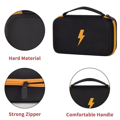 Image of Comecase Hard Case for Fluke 87V /88V /15B+ /17B+ and More Digital Multimeter | Hard Shell, Mesh Pocket & Elastic Strap, Stores Meter and Leads for Jobsite and Workshop, Black with Yellow Pocket, Case Only