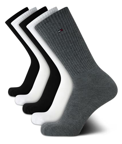 Tommy Hilfiger Mens 5 Pack Soft Cushioned Athletic Crew Socks | Breathable Moisture Wicking Yarn With a Padded Footbed and Targeted Arch Support, All Day Comfort for Running, Gym and Sports - image 1