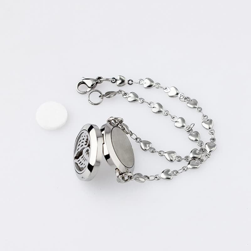Miniatura 6 de Pulsera de aromaterapia con difusor de aceites esenciales de acero inoxidable pulsera difusora de joyas ajustable para mujer con almohadillas de