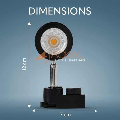 Image of JACKAL 9 Watt Warm White LED Track Light - Trackway Not Included | Spot, Focus, Picture Light (Pack of 2), with Rotatable Head | ideal for Showrooms, Shops and Living Room