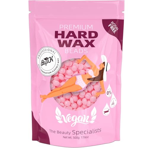 BOYUJK Wax Beads, Professional Hard Wax Beads for Full Body, Facial And Legs, Painless Gentle Hair Removal Wax Beads for Women and Men (500g, Pink)