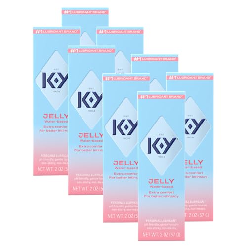 K-Y Jelly Classic Water-Based Body Friendly Formula 2 Fl Oz. Personal Lubricant for Wetter Sex for Men, Women and Couples & Safe to Use with Latex Condoms (8 Pack)