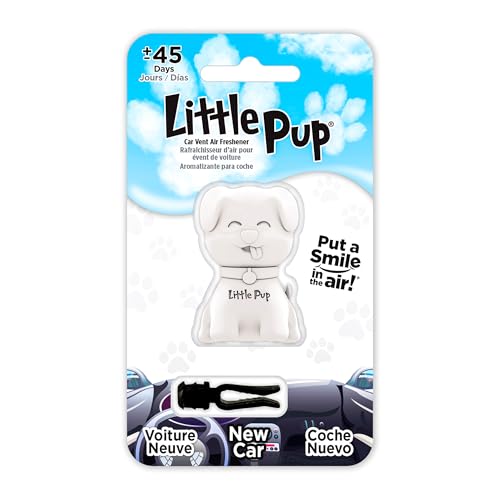 Little Pup 96619 New Car Scent Car Air Freshener Clip Provides Long-Lasting Freshness in a Compact Design, Fights Odors for up to 45 Days, Cute Car Odor Eliminator, Non-Toxic, Pack of 1