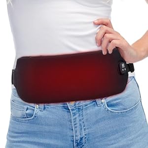 Telepepe Perioden Menstruations Wärmegürtel, Wärmegürtel Rücken mit 3000mAh Akku, Heizgürtel für Kramps, 4 Wärmelevel & Zeitseinstellungen, Geschenke für Frauen und Mädchen (Schwarz)