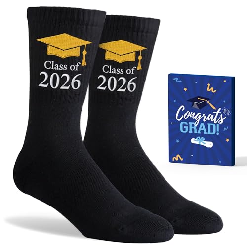 Graduation Gifts - Class Of 2026 Graduation Socks For Graduates Cool Senior Gift Ideas Unique Graduate Presents For Him Or Her Fun Trendy Keepsake Socks Celebrating Milestones