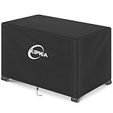 Kipiea Rectangular Fire Pit Cover – Super Waterproof Propane Fire Pit Table Cover, UV and Tear Resistant Outdoor Fire Table Cover for 48" L x 28" W x 24" H, Black