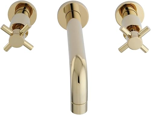 Kingston Brass KS8122DX Concord grifo de baño, alcance de boquilla de 8 pulgadas, latón pulido