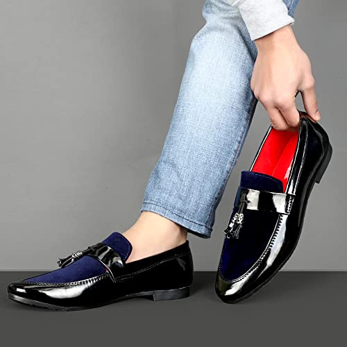 Image of LE GREEM Men's Patent Leather Slip on Casual Loafers