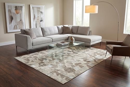 Dynamic Rugs Safir 5'2"x7' Beige/Brown/Multi Area Rug, Modern Sleek Design, Sophisticated Subtle Sheen, Durable Polypropylene and Polyester Blend, Perfect for Any Stylish Space