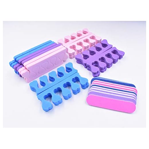 12 Pair Soft Two Tone Foam Toe Separators, Toe Spacers, Great Toe Cushions for Nail Polish, Pedicure, Manicure, Includes 9pcs Assorted color Mini Nail Buffering File