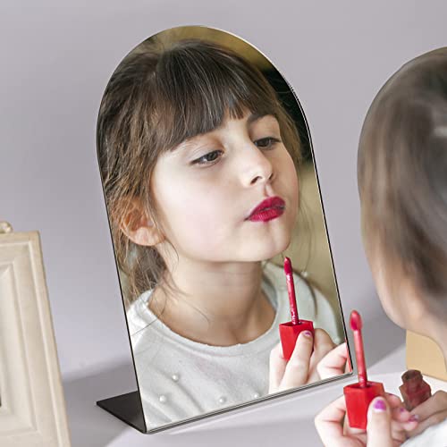 Table Mirror For Desk Vanity Mirror Makeup Organizer Mirror Unbreakable Mirror Travel Makeup Mirror，Portable Countertop Mirror Bathroom Shaving Make Up Mirror For Counter, Bedroom, Bathroom, Dorm #TOP21