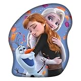Jerry Fabrics Disney Die Eiskönigin Kissenform – 35 x 30 cm – weiches 3D-Plüsch-Dekokissen von Elsa, Anna und Olaf – offizielles Lizenzprodukt – 100 % Polyester, Geschenk für Kinderzimmer
