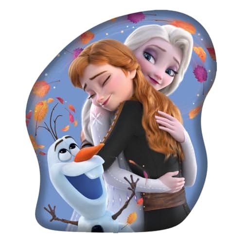 Jerry Fabrics Disney Die Eiskönigin Kissenform – 35 x 30 cm – weiches 3D-Plüsch-Dekokissen von ELSA, Anna und Olaf – offizielles Lizenzprodukt – 100% Polyester, Geschenk für Kinderzimmer
