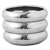 NASSMOSSE Blumentopf, 11, 9 cm, silberner Keramik-Pflanztopf mit Drainagelöchern, einzigartige kleine Boho-Blumentöpfe für Zuhause, Garten, Büro, Schreibtisch-Dekoration, Silber