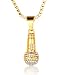 Halukakah LITTLE SINGER 18k Real Gold Plated Microphone Pendant Necklace with FREE Box Chain 30"