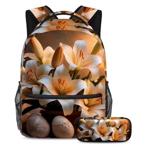 Ensemble sac à dos et trousse jaune pour ranger toutes les fournitures