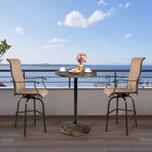 Vingli RIV001 40 Inch Outdoor Bar Table, High Top Table, Cast Aluminum Outdoor Pub Table 40-Inch Height, Round Bar Table Bistro Table For Patio thumb #1