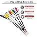 20 Pin Backup Camera Harness Adapter for Android Car Stereo, Radio RCA Rear View Connector With Audio Wires, Video Output & Input, Mic Input, RCA Rear Backup Jacks