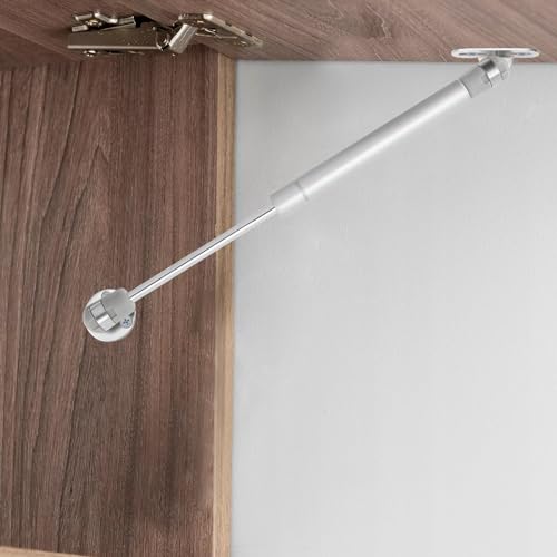 NAMYEUT 12 Stücke Gasdruckfeder 100N, Möbel Gasfeder, Hydraulic Gasdruckfeder, Kompressionsfeder für Klappen, für Schränke, Möbel, Bücherregale, Silber, mit Schraubenss