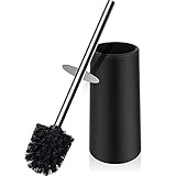 Toilet Brush and Holder, Bathroom Toilet Scrubber Brush Set with Long Handle Hidden Toilet Bowl Brushes with Durable Scrubbing Bristles for Deep Cleaning
