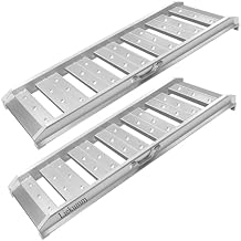 LIEKUMM 4FT Aluminum Truck Ramps, 2 Pcs 3520 Lbs Capacity Heavy-Duty Trailer Ramps, Portable Loading Ramp for Pickup Trucks, ATVs, Motorcycles, Lawn Mowers, and UTVs
