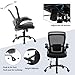 Home Office Chair Ergonomic Desk Chair Mesh Computer Chair Swivel Rolling Executive Task Chair with Lumbar Support Arms Mid Back Adjustable Chair for Adults, Black