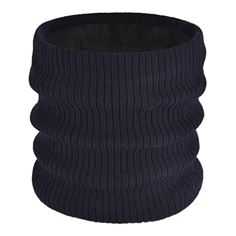 Neck Warmer Fleece Thermal Snood Mens Womens Winter Scarf Ladies Snood Running Cycling Skiing Motorcycle Neck Warmer Sports Neck Gaiter Snood Face Mask Knitted Warm Winter Scarf(Navy Blue) Cover
