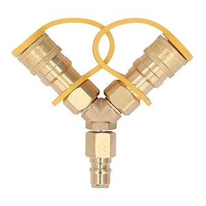 Propaan Quick Connect Y-Splitter Adapter 3/8, Propaan Splitter Standaard Y-Splitter, Y-Splitter Aardgas Quick Connect Adapter voor Camping Propaanslang