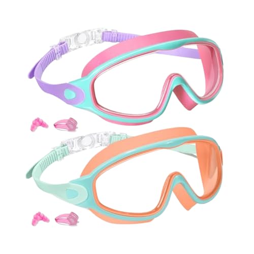 Gungtj Gafas para niños | Gafas de piscina para niños, accesorios de natación, sin fugas, antivaho, para playa, piscina, esnórquel, buceo, verano, niñas, niños y niños pequeños