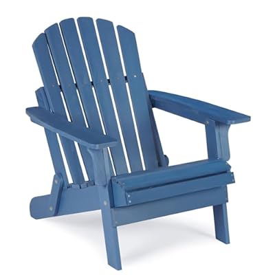 Outdoor Wooden Adirondack Chair with Pre-Assembled BackRest & SeatBoard, Patio Chair for Garden Backyard Lawn Deck Pool Beach Firepit