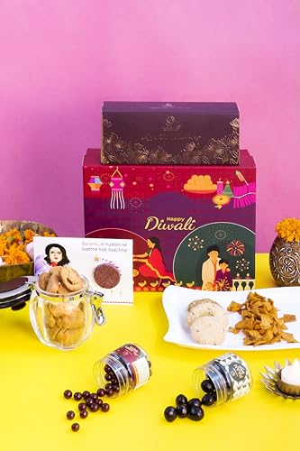 Image of The Flavour Republic Premium Diwali Snack Delight Gift Box | Bhai Dooj Special Hamper with Healthy Snacks | Perfect for Birthdays, Anniversaries, Corporate & Family Gifting | Gourmet Celebration Pack