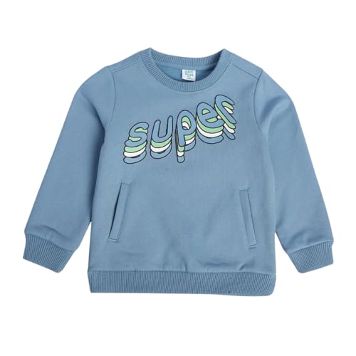 Image of miniklub Boys Round Neck Long Sleeve Knitted Cotton Sweat Shirt (Blue Color)
