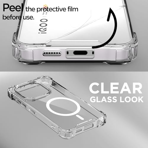 Image of Amazon Basics Back Cover for iQOO 15 5G Mag-Safe Shockproof PC + TPU Protective Case Magnetic Support Bumper Case (Transparent Mag-Safe)