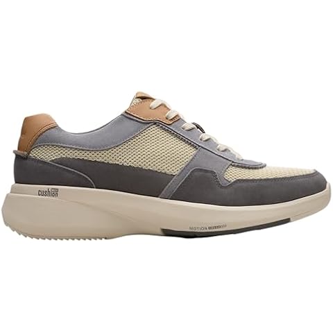 Clarks Men's Grey Combi Sneaker with Zip Cover