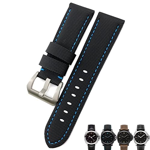 Bracelet de montre en fibre de carbone 24mm noir compatible Panerai PAM