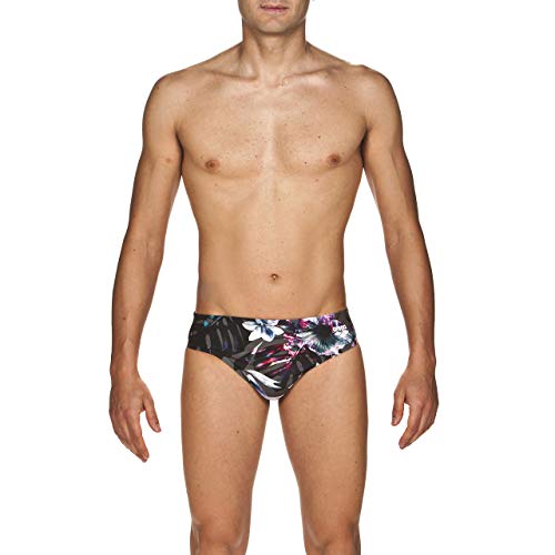 Arena Tropical Flowers MaxLife Brief Swimsuit, Grey - Multicolor, 26