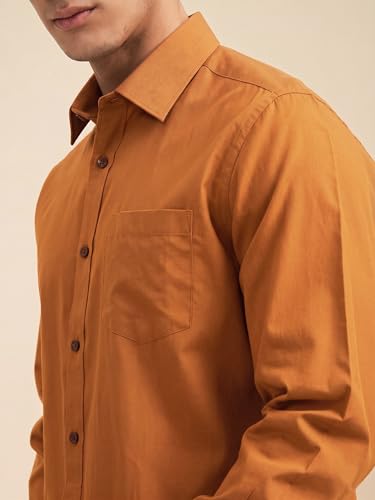 Image of Cozytton Men's Pure Cotton Solid Stylish Casual & Formal Wear Shirt | Stylish Regular Fit Full Sleeve Comfortable Office Party Trendy Shirt - Multi Color
