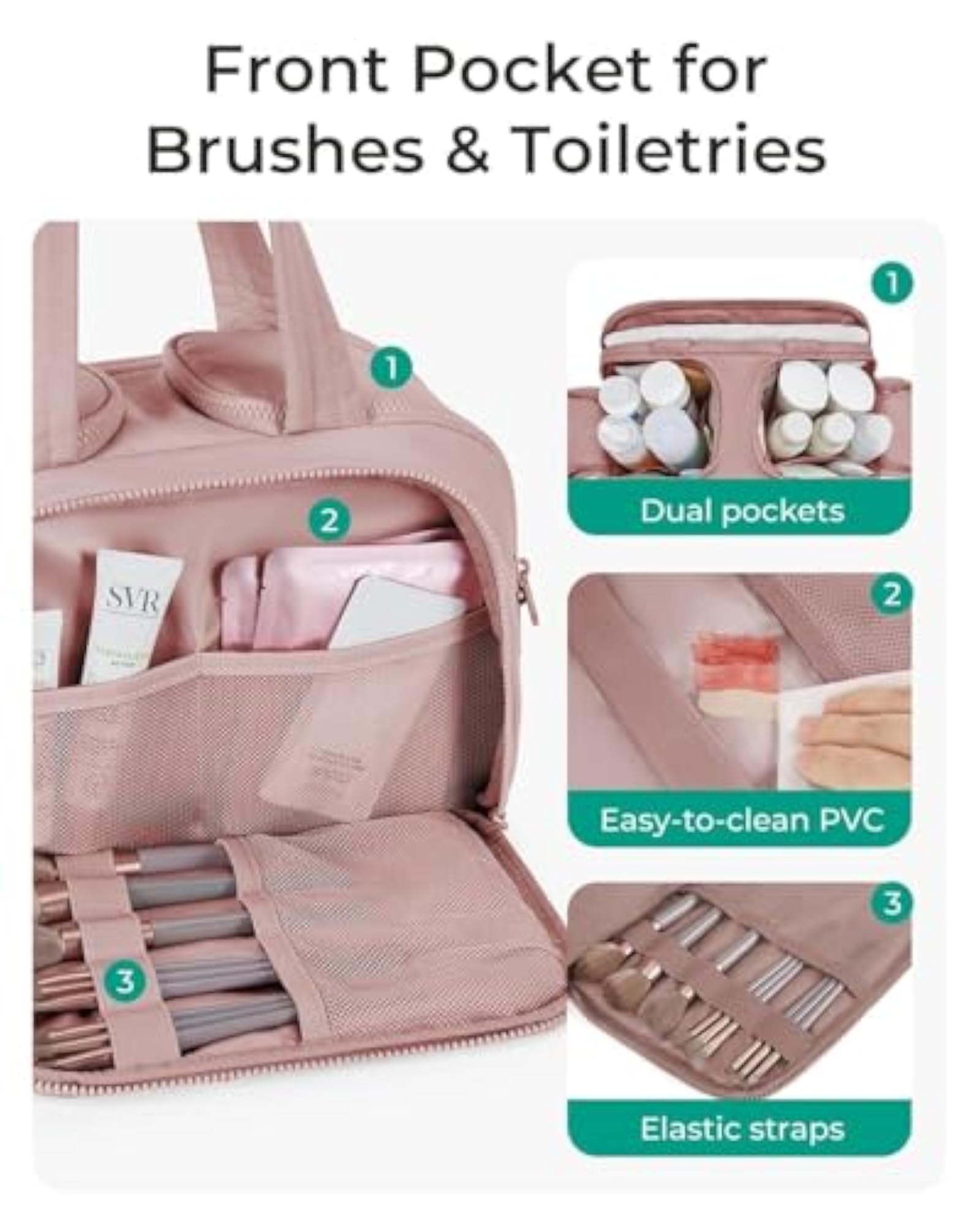Travel Toiletry Bag Lightweight Large Wide Opening Organizer