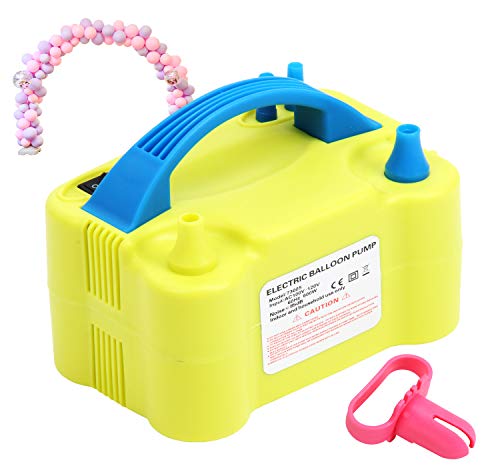 LANGXUN Portable High Power Electric Balloon Pump, Two Nozzle 110V 600W Air Blower Electric Ballon Inflator Pump for Party Latex Balloon Decoration Supplies