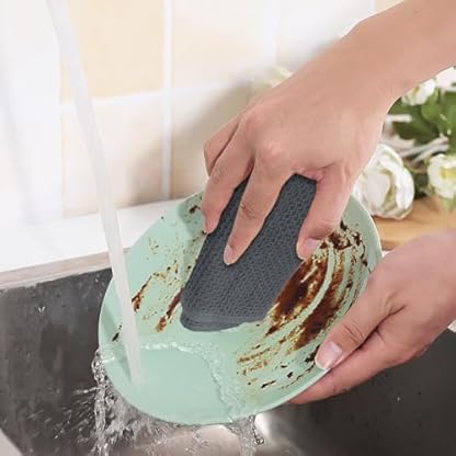 KASURE 6 Stück Geschirrtücher 100% Baumwolle, 34cm*34cm Weiche Geschirrhandtücher, Saugfähige Küchenhandtücher, Spültuch, Microfaser Putztücher – Bild 6