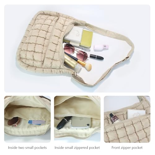 Bolso acolchado tipo tote para mujer ligero miniatura 5