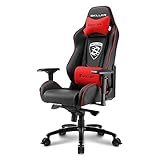 skiller sgs5 11 Sharkoon SKILLER SGS3 – Silla Gaming, Cuero Sintético, Acero, Negro/Rojo