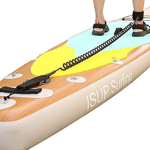Yuventoo SUP Coleira de prancha de surfe enrolada elástica de 3,5 m
