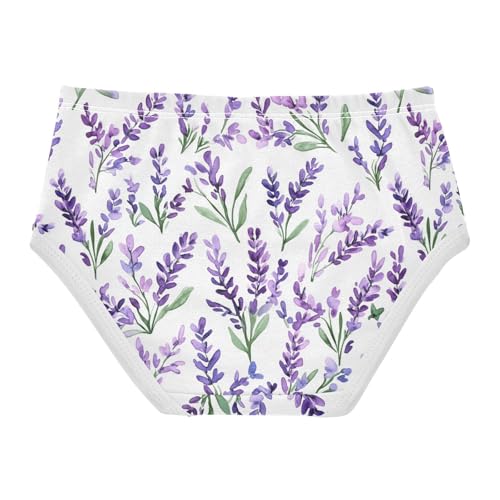 Wusikd Watercolor Lavender Girls' Underwear Cotton Purple Girls Briefs Soft Toddler Underwear 2T2