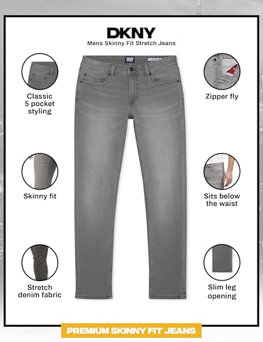 Image of DKNY Men's Skinny Jeans - Premium Soft Stretch Denim Pants | Skinny Fit Jeans for Men
